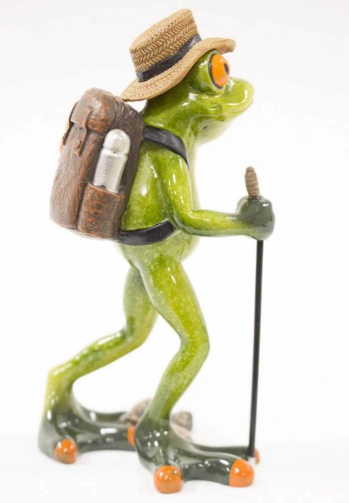 Figurka ozdoba żaba Traper Wędrowiec